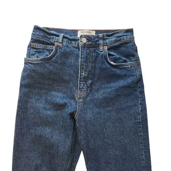 Reformation Liza Ultra High Rise Straight Jeans, Huntington Wash, size 28 - Picture 8 of 11